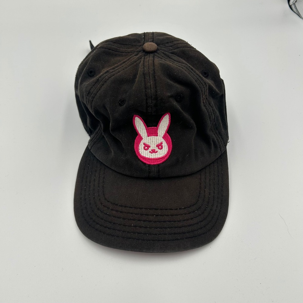 Overwatch D.Va Bunny Hat Unisex OSFM Black Pink Embroidered Baseball Cap Gaming